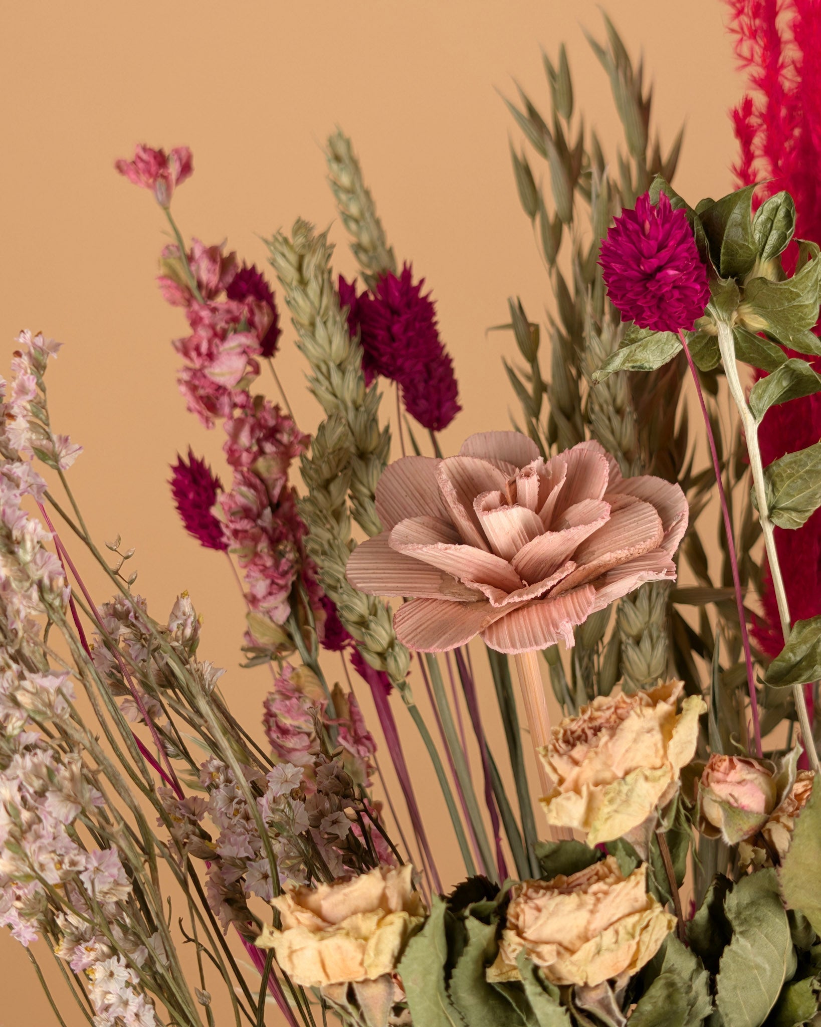 Coup de foudre estival – Bouquet de fleurs séchées d'été 60 cm
