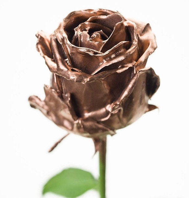 Bouquet de roses de cire coloré en cuivre coloré