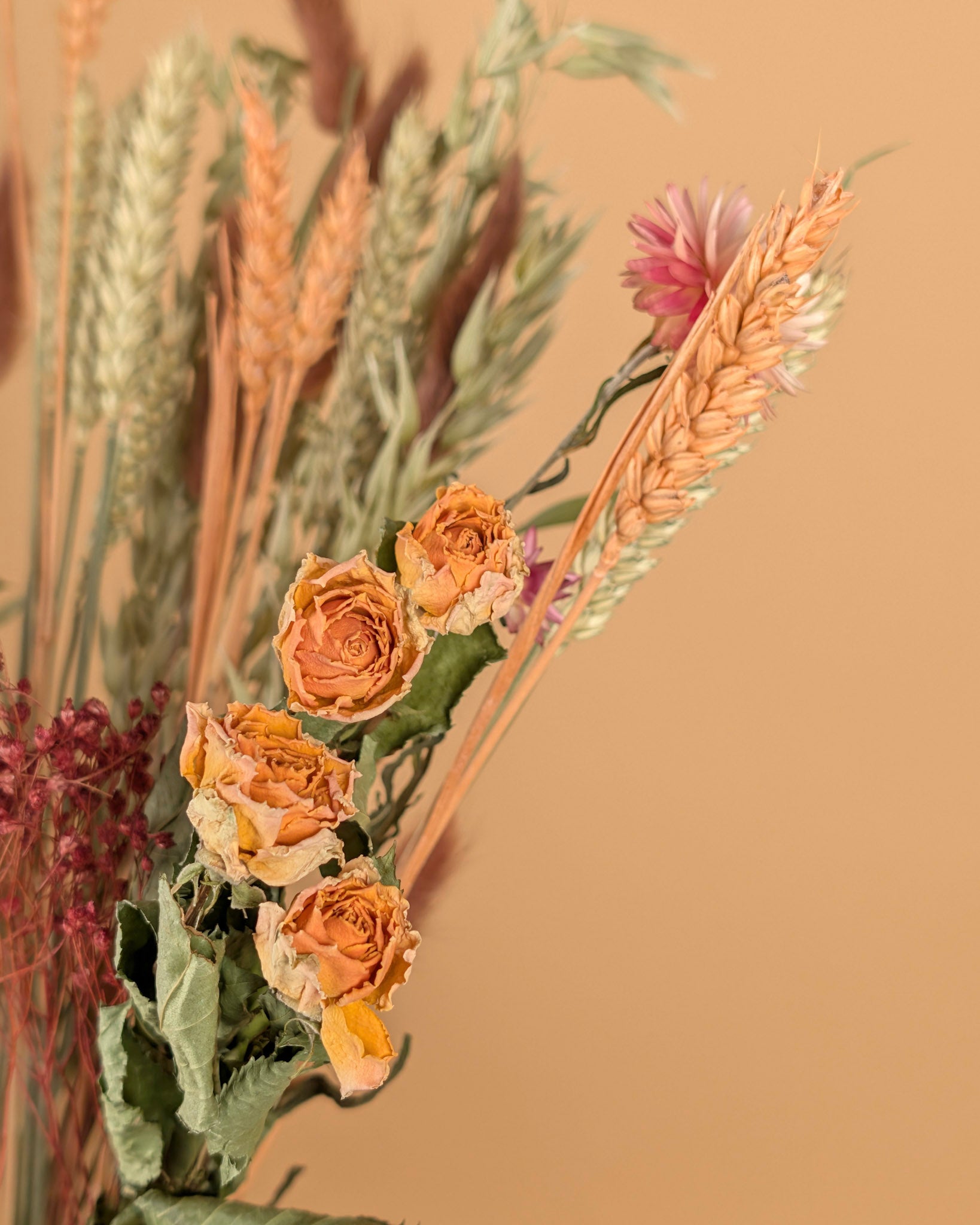 Burgundy Bliss – Droogbloemen Veldboeket (50 cm)