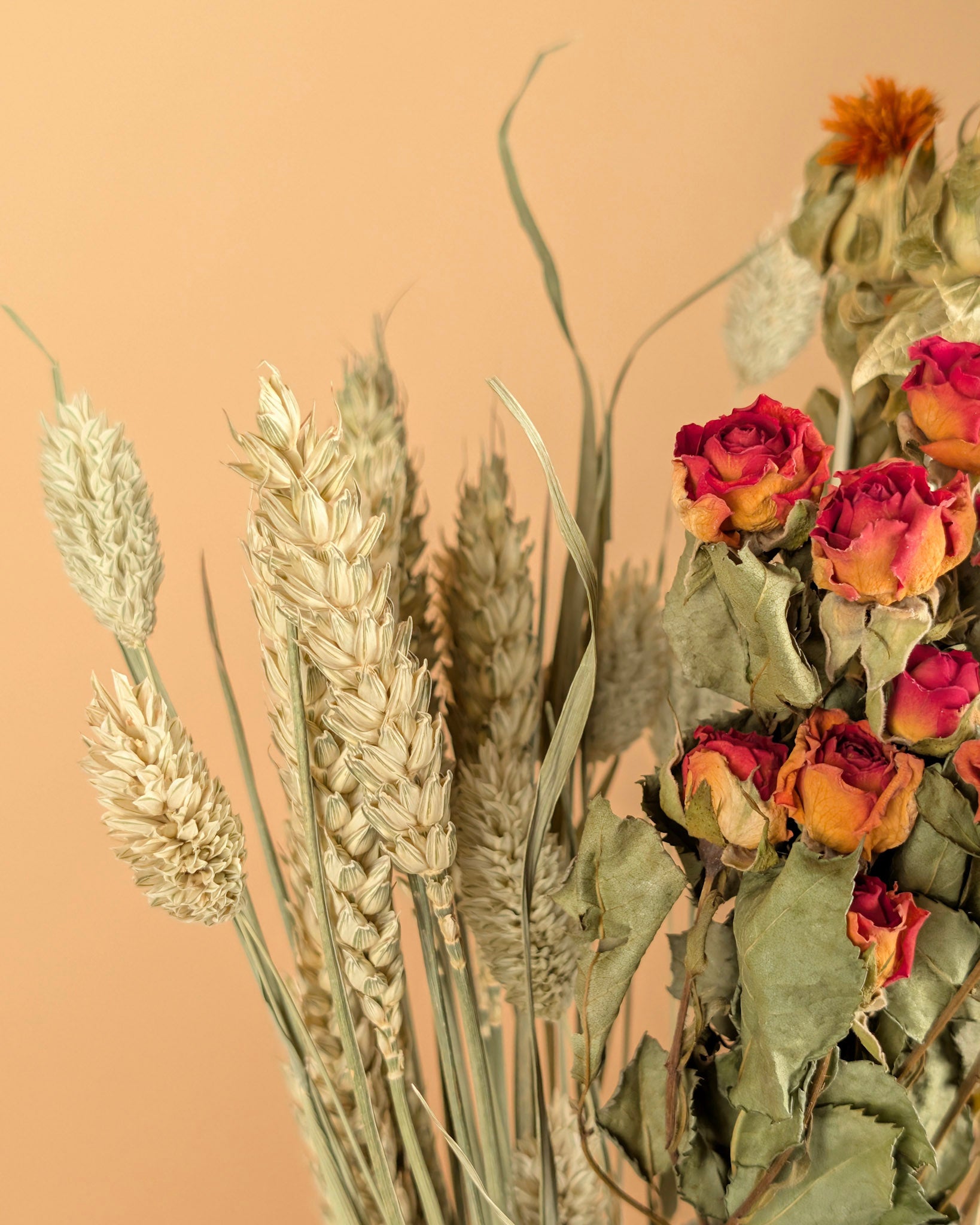 DIY -Markt für trockene Bouquet orange