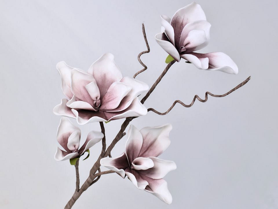 Branche de fleur de mousse blanche / lilas 70cm