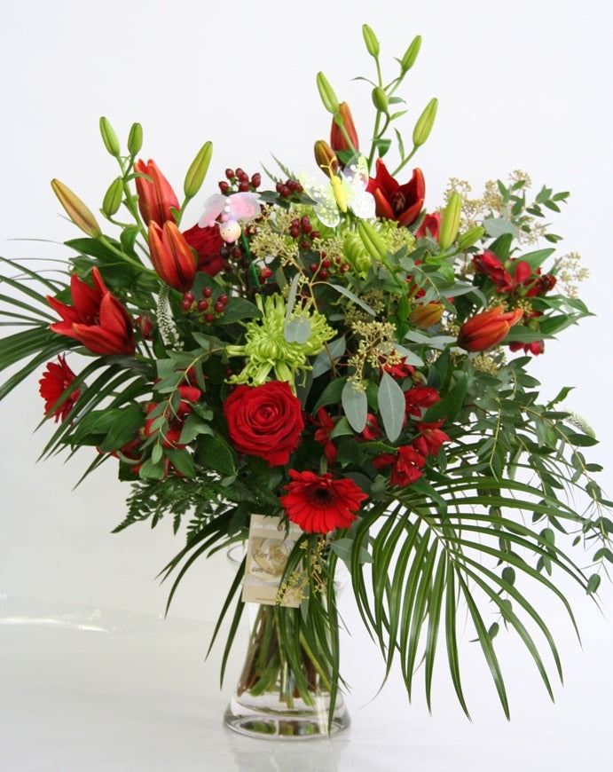 Bouquet rouge vert gloria nouvelle maison