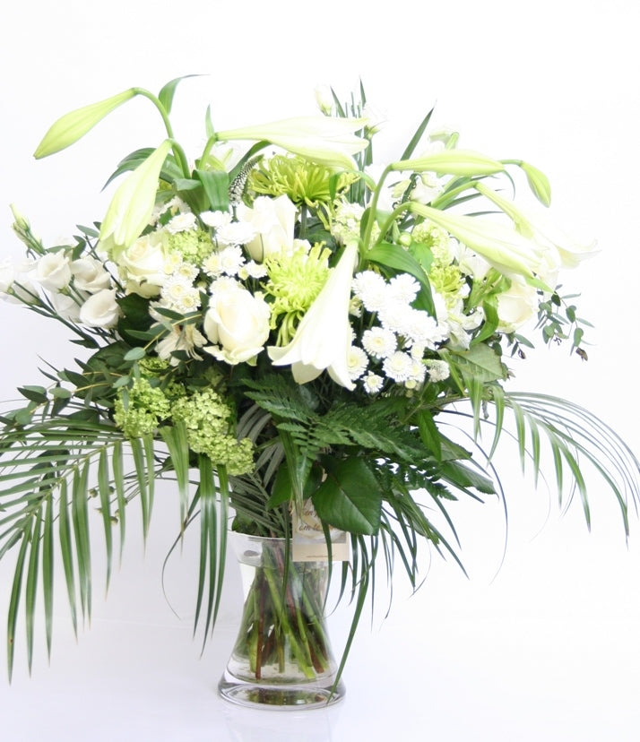 Bouquet blanc vert splendeur merci