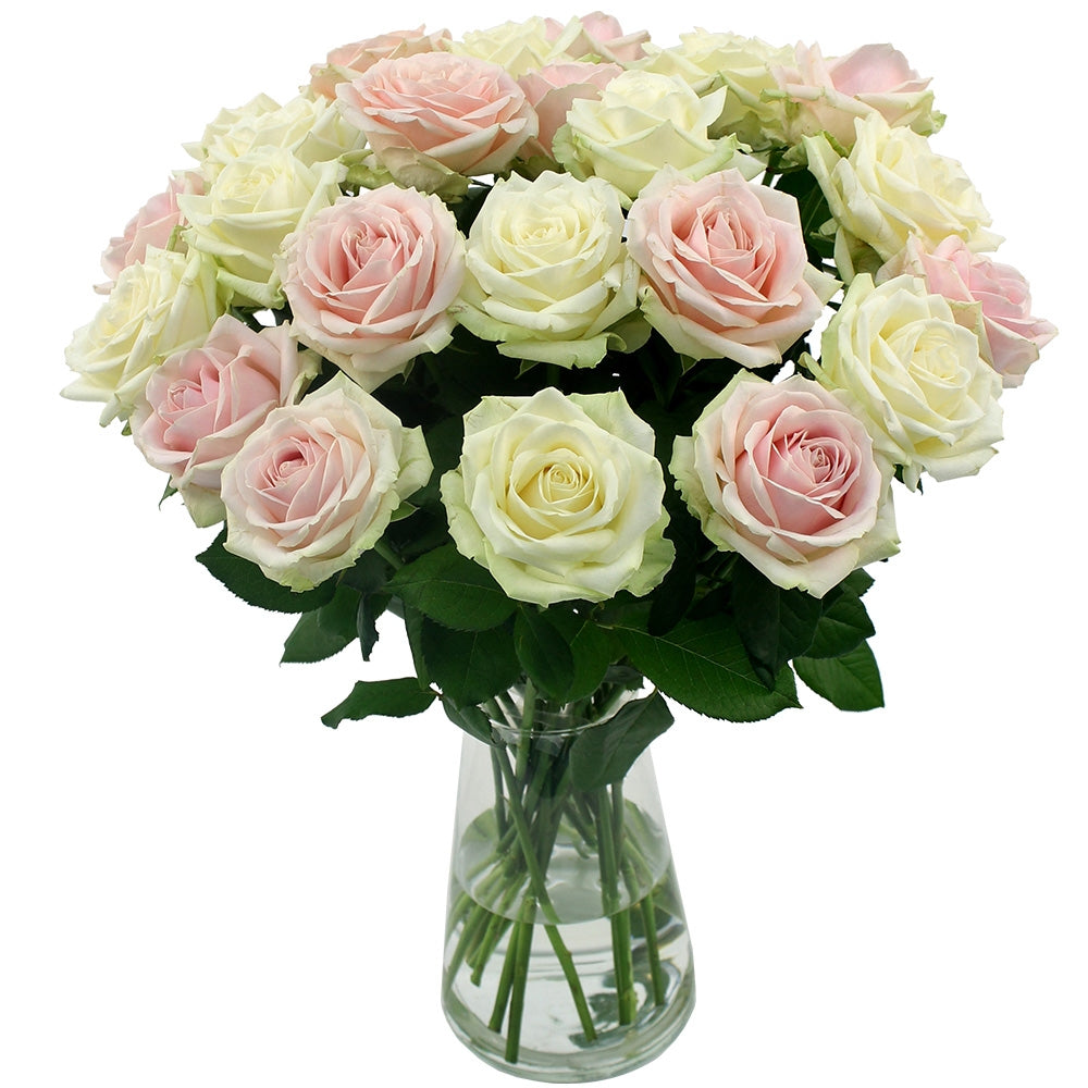 Bouquet Great Bloemy Rose Light Rose et Roses blanches crème