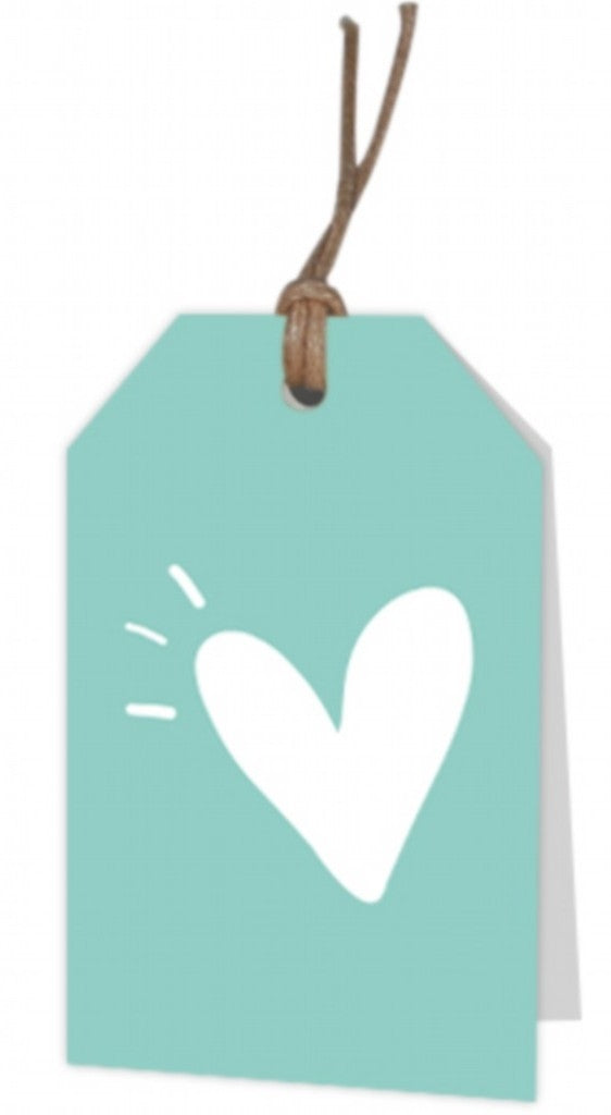 Blanco heart on pastel blue card