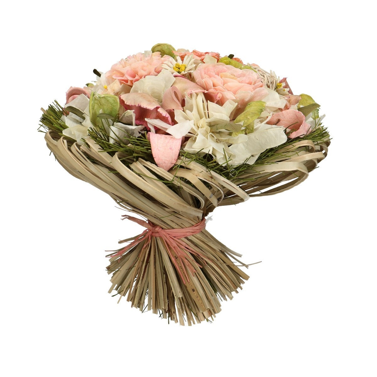 Dry flowers bouquet lena peach salmon pink medium