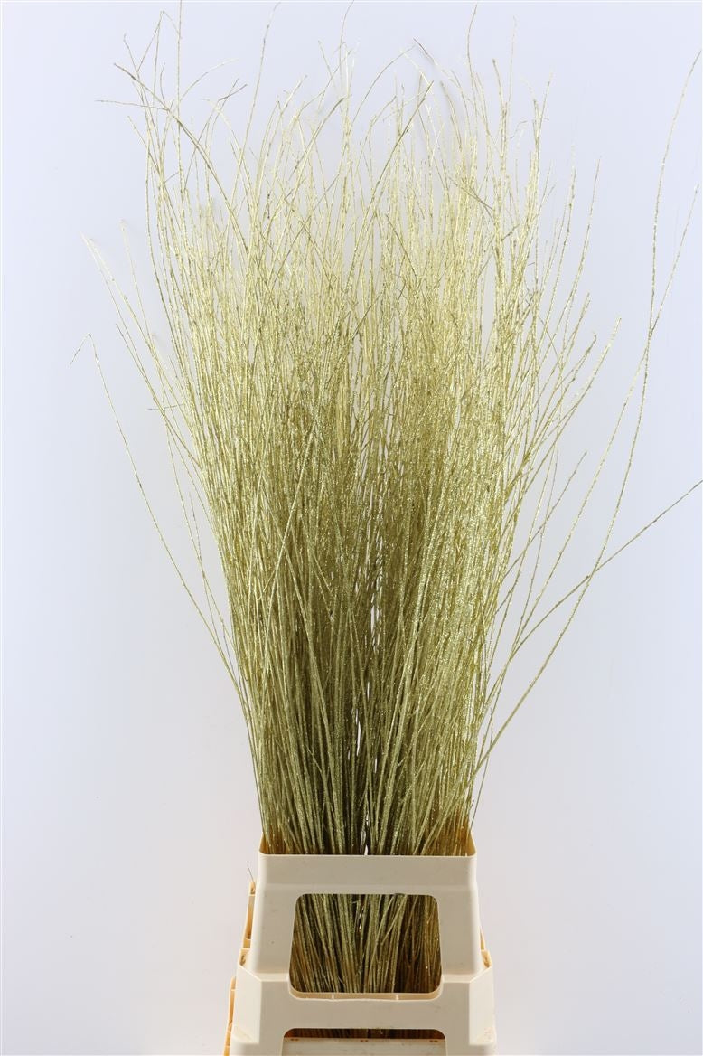 Salix takken 100 cm in de kleur goud met glitters