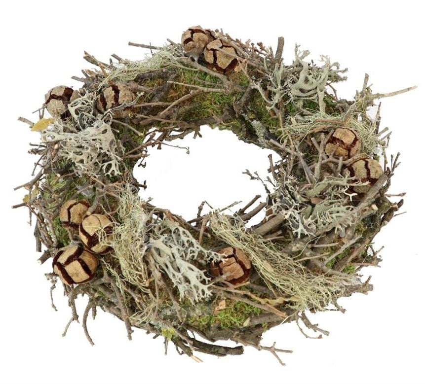 Couronne d'eucalyptus en bois