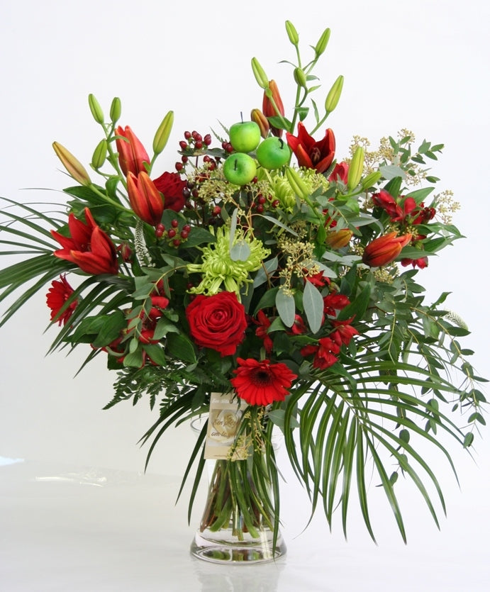 Bouquet Flowers Red Green Gloria Get well soon