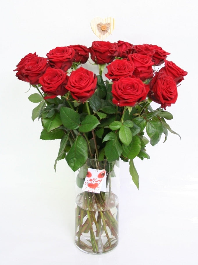 Roses bouquet of 10 large -flowered red roses of 55 cm