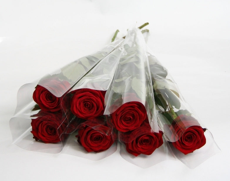 Roses emballées dans un étui à partir de 10 roses