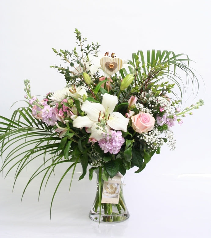 Bouquet fleurs blanc rose tendresse verloven et se marier