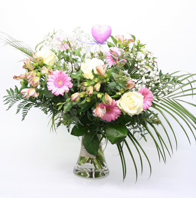 Boeket bloemen wit roze Tenderheid Liefde