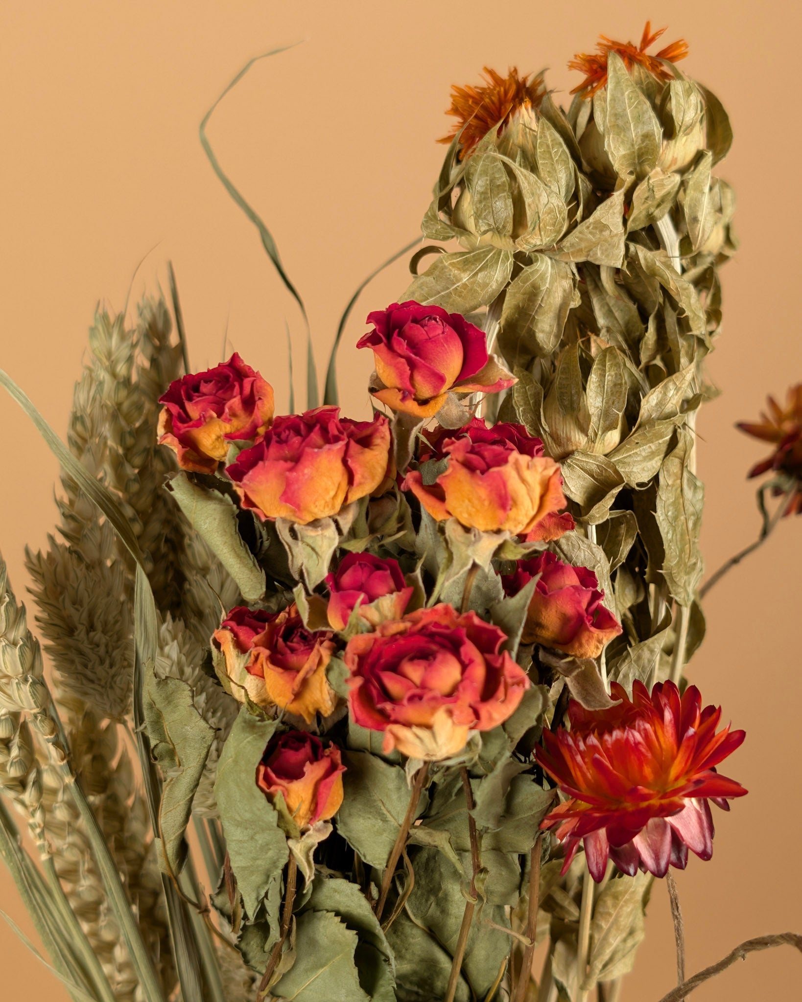 Bouquet sec du marché bricolage orange