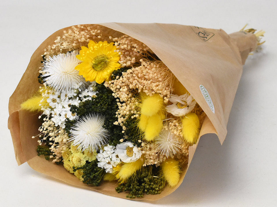 Dry flowers bouquet yellow 40cm