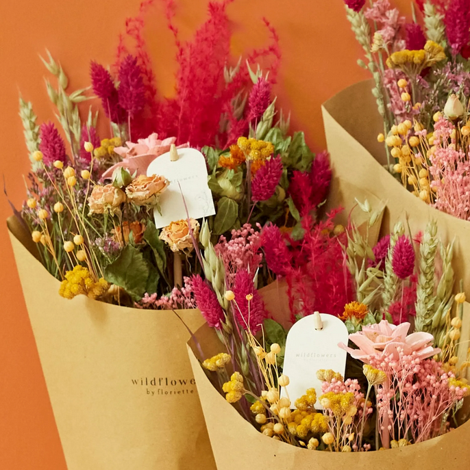 Coup de cœur estival – Bouquet de fleurs séchées des champs d'été 50 cm