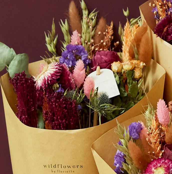 Burgundy Bliss – Droogbloemen Veldboeket (60 cm)