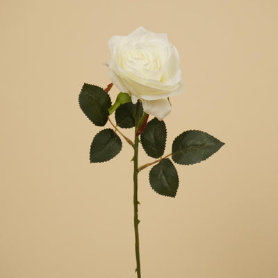Rose de soie Simone – Blanc ivoire (45 cm)