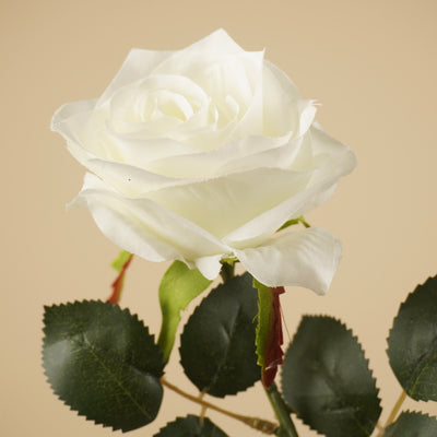 Rose de soie Simone – Blanc ivoire (45 cm)