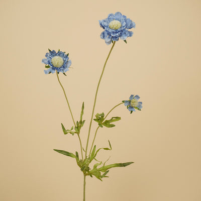 Branche de scabieuse en soie – Bleu clair (63 cm)