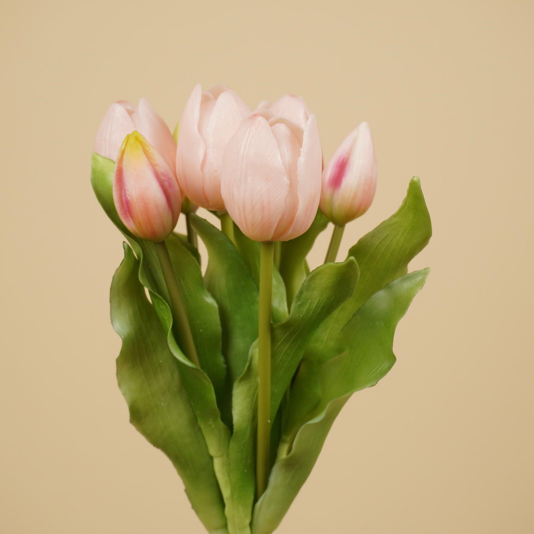 Zijde tulpen boeket – lichtroze – 31 cm (7 stuks)